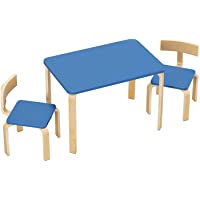 Homfa Juego de Mesa y 2 Sillas Infantiles Mueble Infantil Mesa y Sillas para Niños para Dormitoro Habitación Infantil…